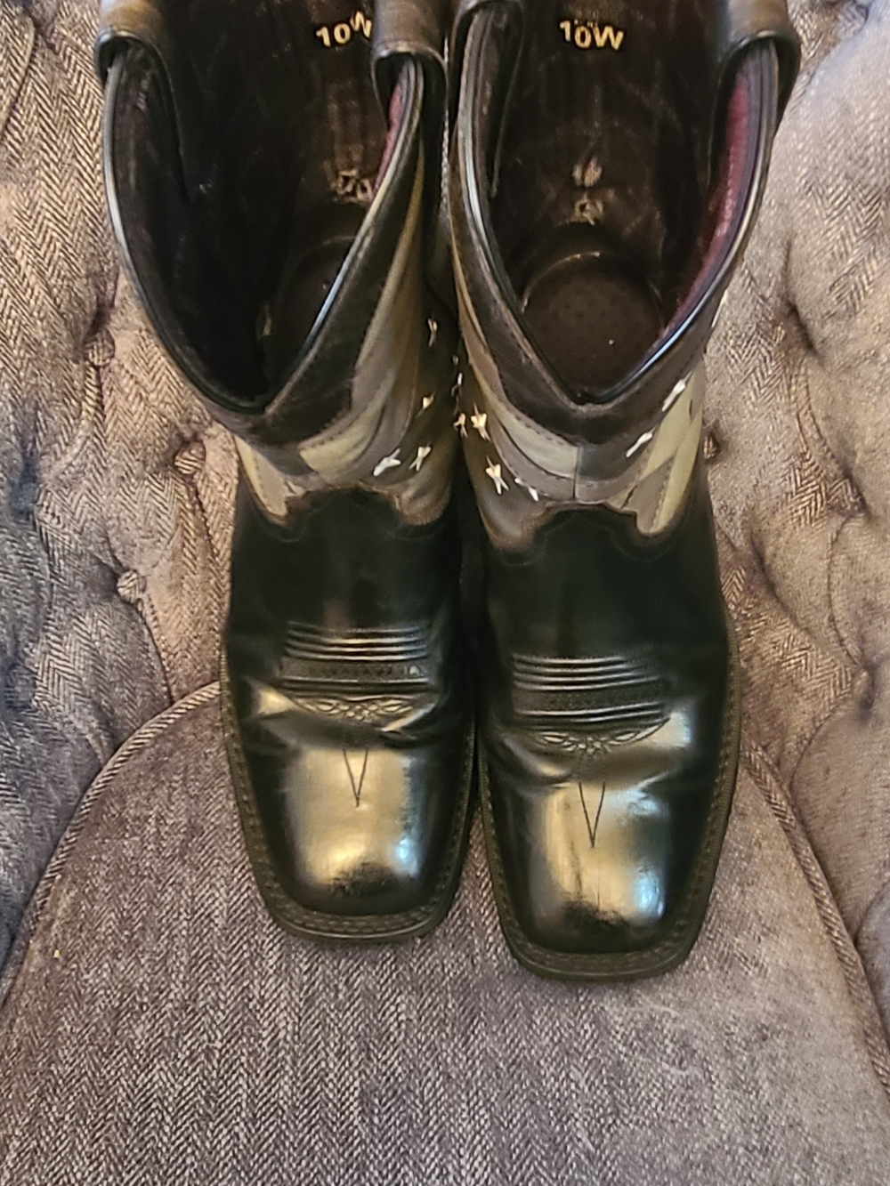 Rebel by Durango Men's Faded Flag American Western Cowboy Boots Square Toe 10 W - Picture 4 of 11